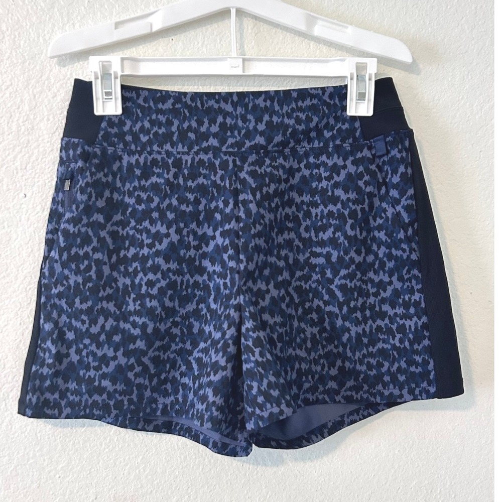 Athleta Brooklyn Printed Short SZ 4 Blue Camo Animal Print Athletic Travel